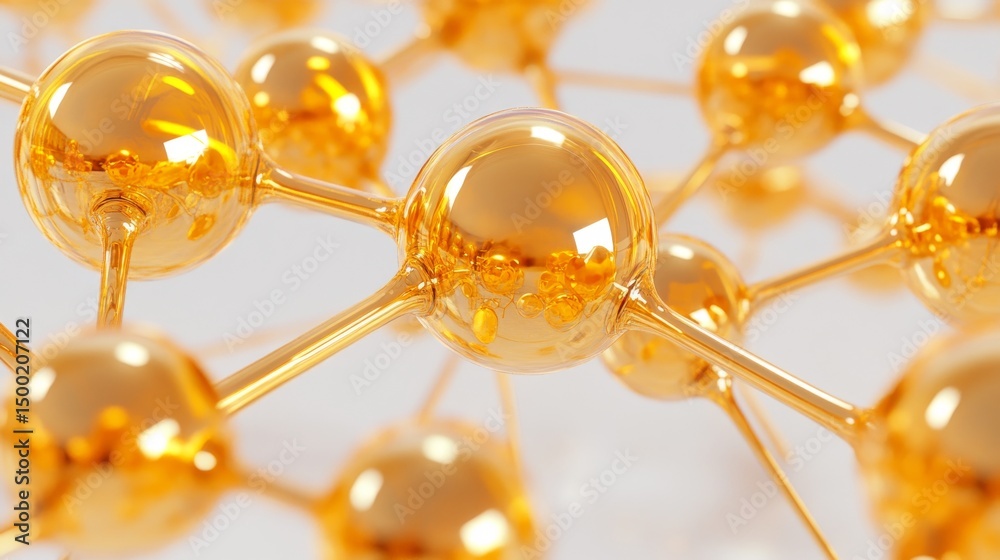 Poster soft light is used to create an abstract representation of molecular structure