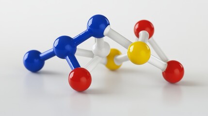 Obraz premium A light background serves as the setting for a colorful illustration of molecular structure
