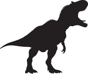 Giganotosaurus side view vector silhouette on white background
