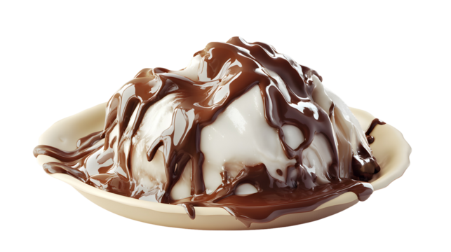Melted ice cream isolated on a white background.