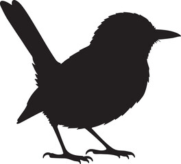 Gnatcatcher bird vector silhouette on white background
