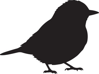 Golden-crowned Warbler vector silhouette on white background