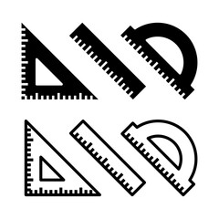 Ruler icon set. flat illustration of vector icon on white background