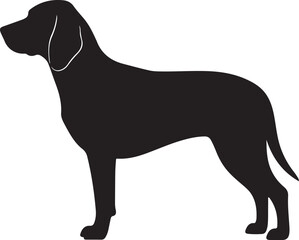 Hamiltonstovare Dog Vector Silhouette on White Background