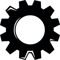 vector illustration black and white icon gear