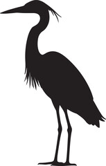 Obraz premium Heron Bird Vector Silhouette on White Background