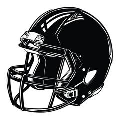 Fototapeta premium American Football Helmet Silhouette Vector, Football helmet icon, Helmets black Clip art
