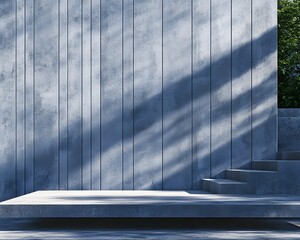 Fototapeta premium Modern Concrete Platform with Steps and Shadow Play