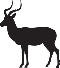 Impala Antelope Vector Silhouette on White Background