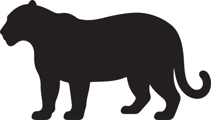Jaguar Side View Silhouette Vector