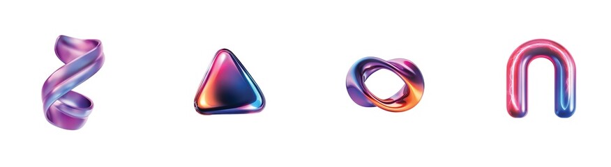 abstract shapes with gradient colors 3d form
