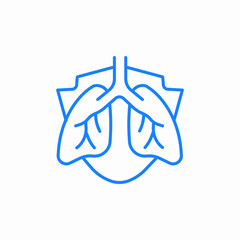 lung protection icon sign vector