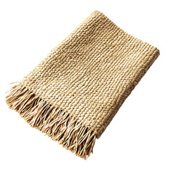 Minimalist Woven Straw Beach Mat with a Classic Design Isolated on Transparent Background