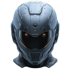 Futuristic helmet design concept art sci fi armor headgear digital art on transparent background