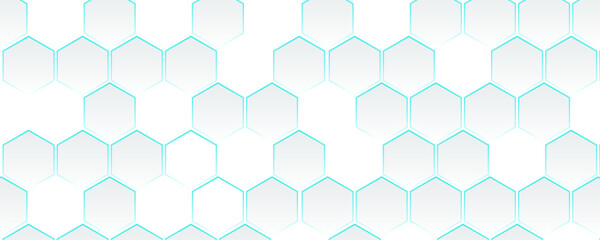 Futuristic abstract tech white 3D hexagon background. Medicine and biotechnology. Vector stock illustration.