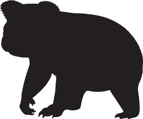Koala Side View Silhouette Vector