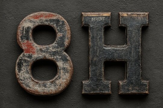 Vintage 8H Time Letters.