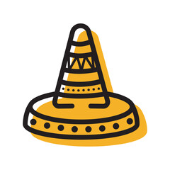 Mexican sombrero icon. Vector