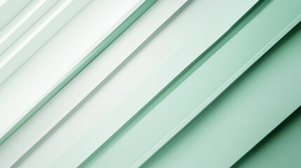 Obraz premium Light pastel abstract geometric background in soft pale dusty green, sage, grey, and white with angled lines, triangles, facets, folds, subtle gradient and grain texture.