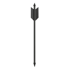 Sleek Arrow with Soft Diffused Shadows in Charcoal Isolated on Transparent Background