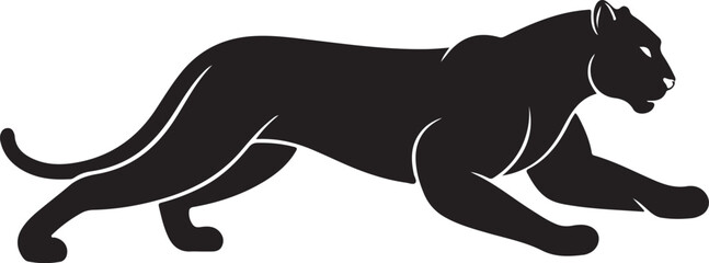 Leopard Side View Silhouette Vector