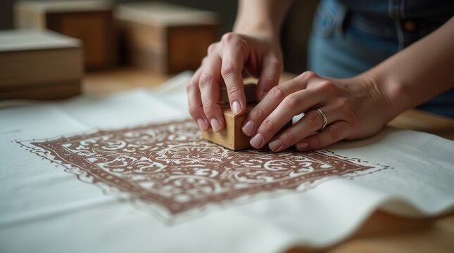 Artisan hand printing on fabric: traditional block techniques in modern crafts
