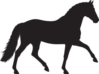 Lusitano Horse Side View Silhouette Vector