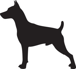 Manchester Terrier Side View Silhouette Vector