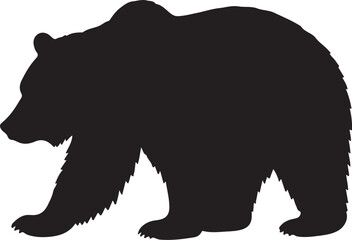 Mexican Grizzly Bear vector silhouette on white background