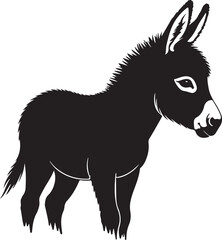 Miniature Donkey (variant) vector silhouette on white background