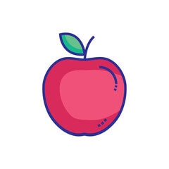 Flat Vector Apple Icon Symbolizing Healthy School Snack