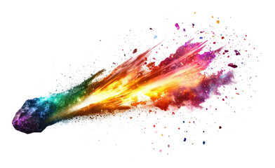 PNG Flying colorful meteorite space phenomenon astronomy.