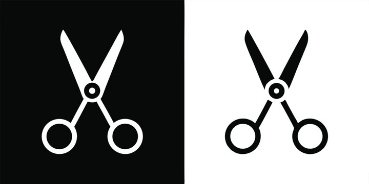 scissors, black and white, graphic design, minimalist, abstract, modern, simple, geometric, iconic, vector, illustration

