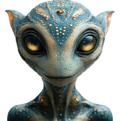 Alien creature extraterrestrial being science fiction fantasy character art on transparent background
