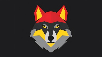Geometric Wolf Head Abstract Animal Design