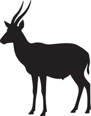 Oribi Antelope Side View Silhouette Vector
