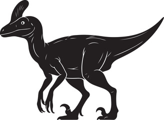 Oviraptor Side View Silhouette Vector