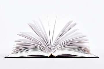 Obraz premium Pages of an open book spread widely on a clean surface inviting readers to explore new worlds and ideas