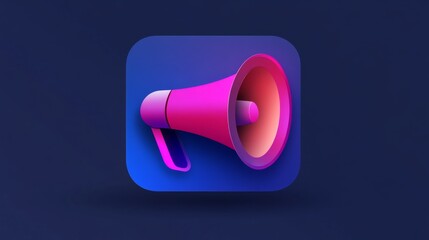 Megaphone icon vector symbol for mobile apps and website UI designs. 