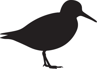Pectoral Sandpiper Side View Silhouette Vector