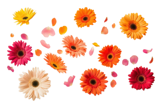 PNG Flower petals group flowers background daisies.