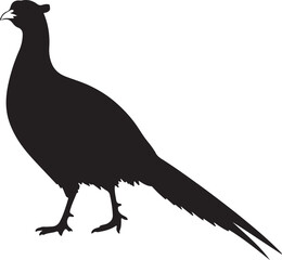 Pheasant Side View Silhouette Vector