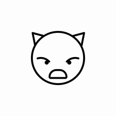 angry devil icon sign vector