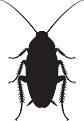 Pink Roach Top View Silhouette Vector