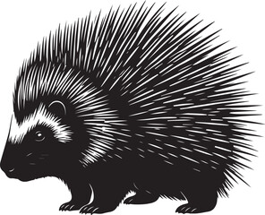 Porcupine Side View Silhouette