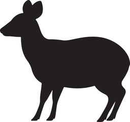 Pygmy Brocket Silhouette Vector