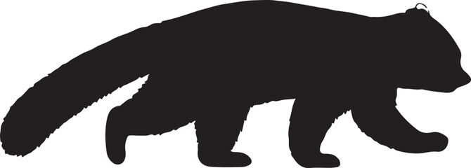 Red Panda Side View Silhouette Vector
