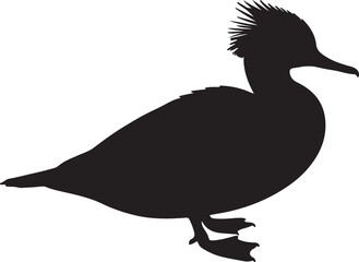 Red-breasted Merganser Silhouette Vector
