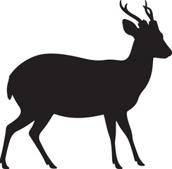 Reeves's Muntjac Silhouette Vector