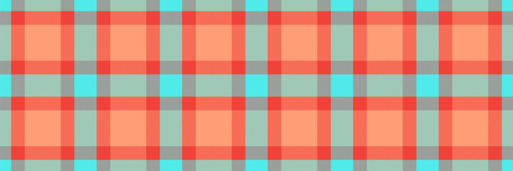 Vibrant coral, teal, and gray plaid pattern.  Perfect for textile design, website backgrounds, or any project needing a cheerful, geometric texture.